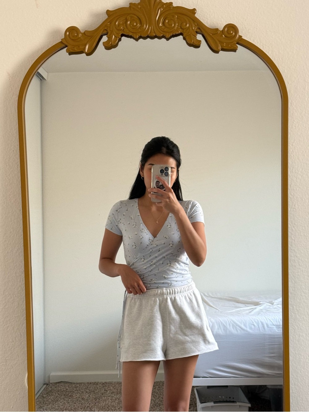 Hollister Light Blue Wrap-Style Top